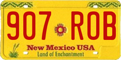 NM license plate 907ROB
