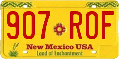 NM license plate 907ROF