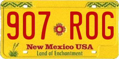 NM license plate 907ROG