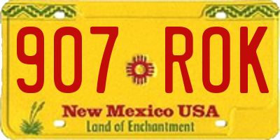 NM license plate 907ROK