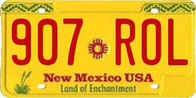 NM license plate 907ROL