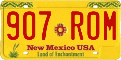 NM license plate 907ROM