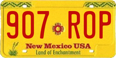NM license plate 907ROP