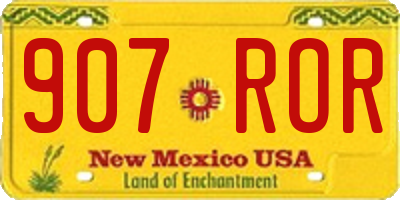 NM license plate 907ROR