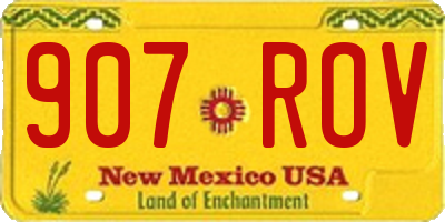 NM license plate 907ROV