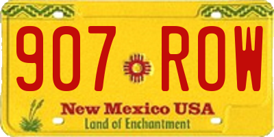 NM license plate 907ROW