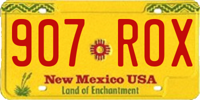 NM license plate 907ROX