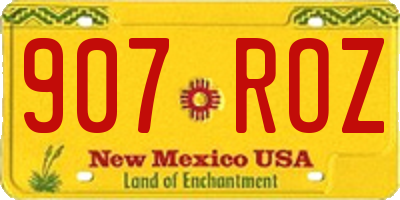 NM license plate 907ROZ