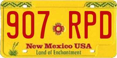 NM license plate 907RPD
