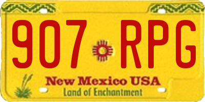 NM license plate 907RPG