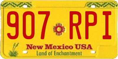 NM license plate 907RPI