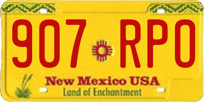 NM license plate 907RPO