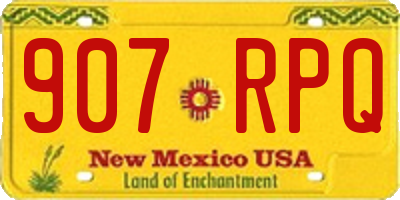 NM license plate 907RPQ