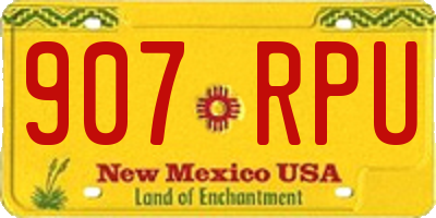 NM license plate 907RPU