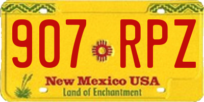 NM license plate 907RPZ