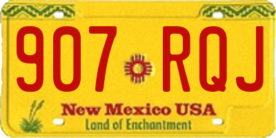 NM license plate 907RQJ