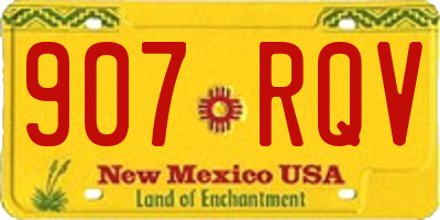 NM license plate 907RQV