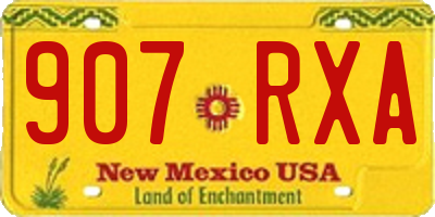 NM license plate 907RXA