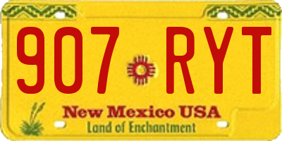 NM license plate 907RYT