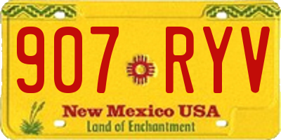 NM license plate 907RYV