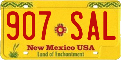NM license plate 907SAL