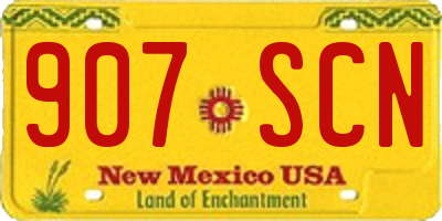 NM license plate 907SCN
