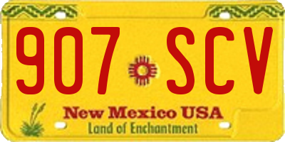 NM license plate 907SCV