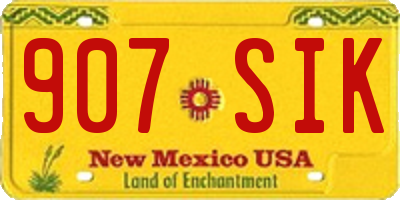 NM license plate 907SIK
