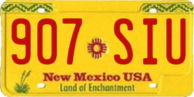 NM license plate 907SIU