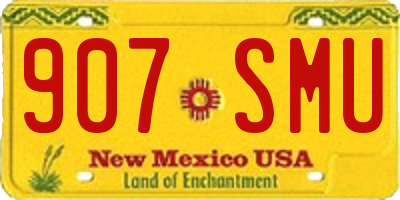 NM license plate 907SMU