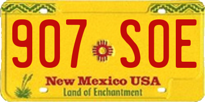 NM license plate 907SOE