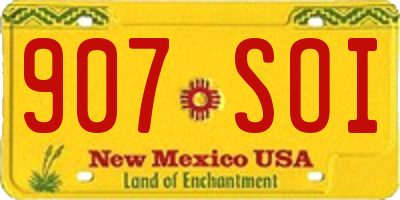 NM license plate 907SOI
