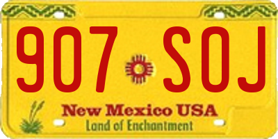 NM license plate 907SOJ