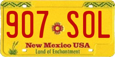 NM license plate 907SOL