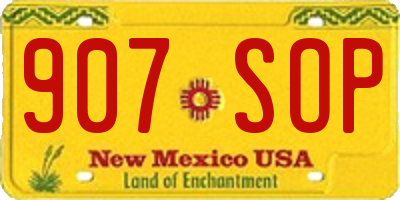 NM license plate 907SOP