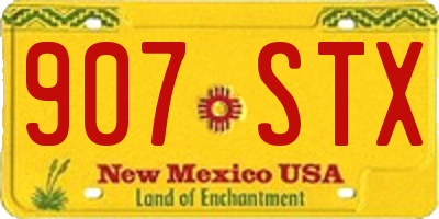NM license plate 907STX
