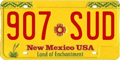 NM license plate 907SUD