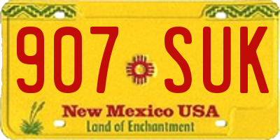 NM license plate 907SUK