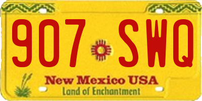 NM license plate 907SWQ