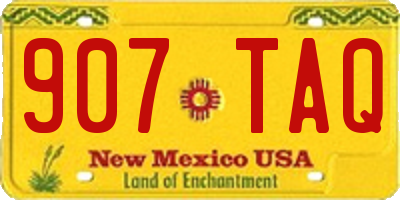 NM license plate 907TAQ