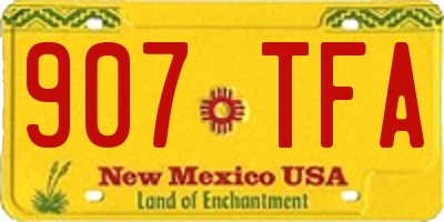 NM license plate 907TFA