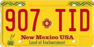 NM license plate 907TID