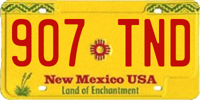 NM license plate 907TND