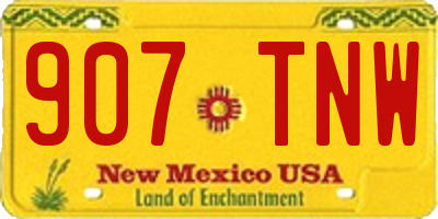 NM license plate 907TNW