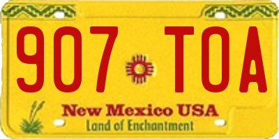 NM license plate 907TOA