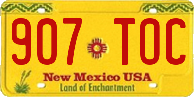 NM license plate 907TOC