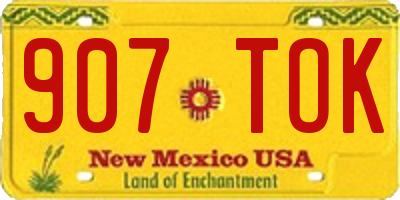 NM license plate 907TOK