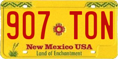 NM license plate 907TON