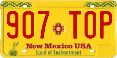NM license plate 907TOP