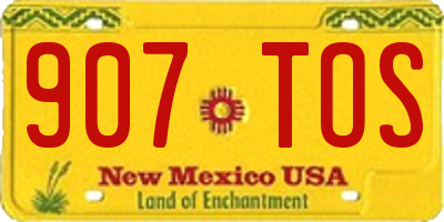 NM license plate 907TOS
